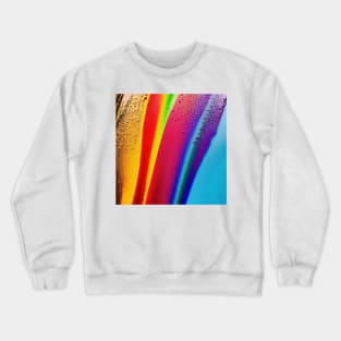 Liquid Colors Flowing Infinitely - Heavy Texture Swirling Thick Wet Paint - Abstract Inspirational Rainbow Drips Crewneck Sweatshirt